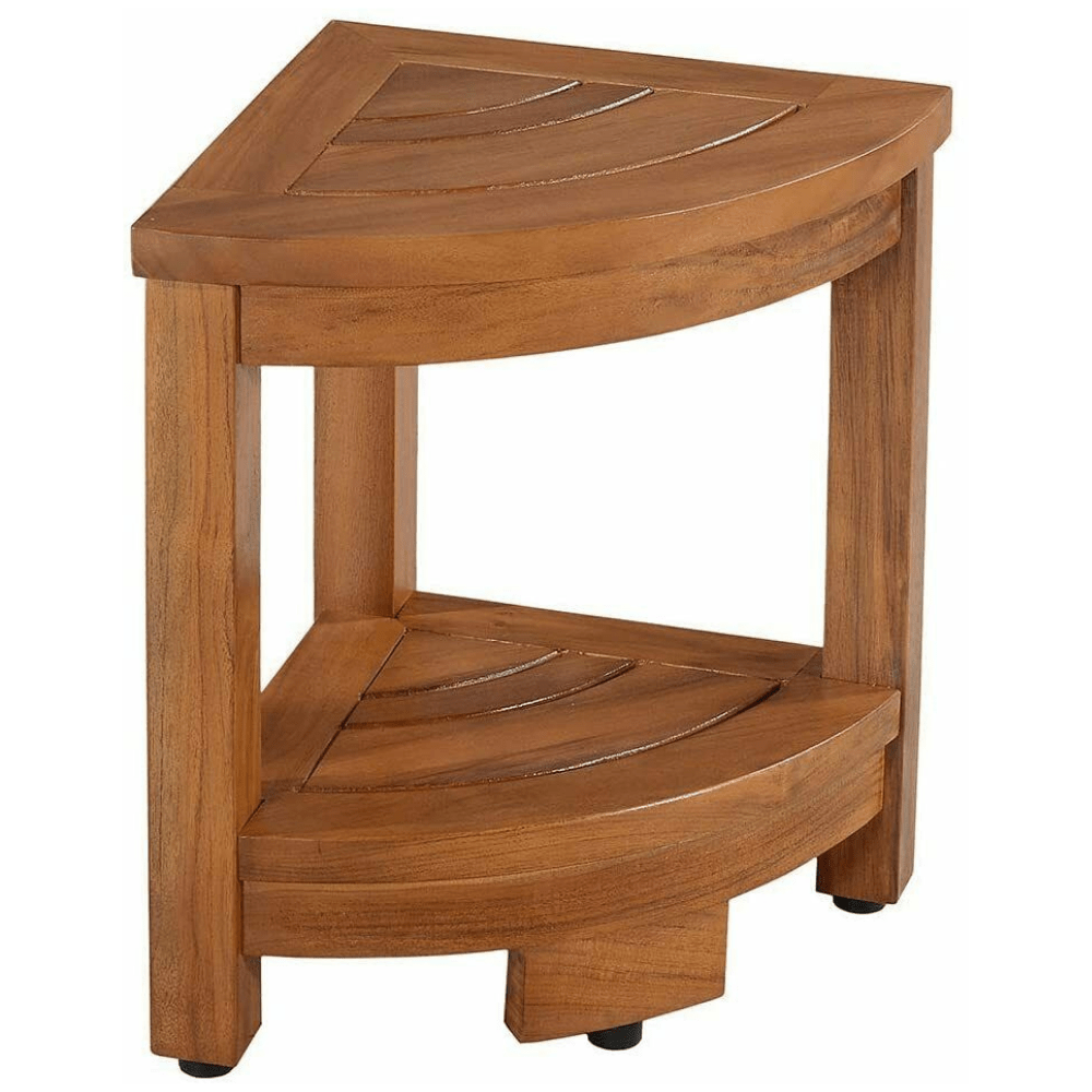 Premium Wooden Teak Shower Corner Bench Seat - Merchandise Plug