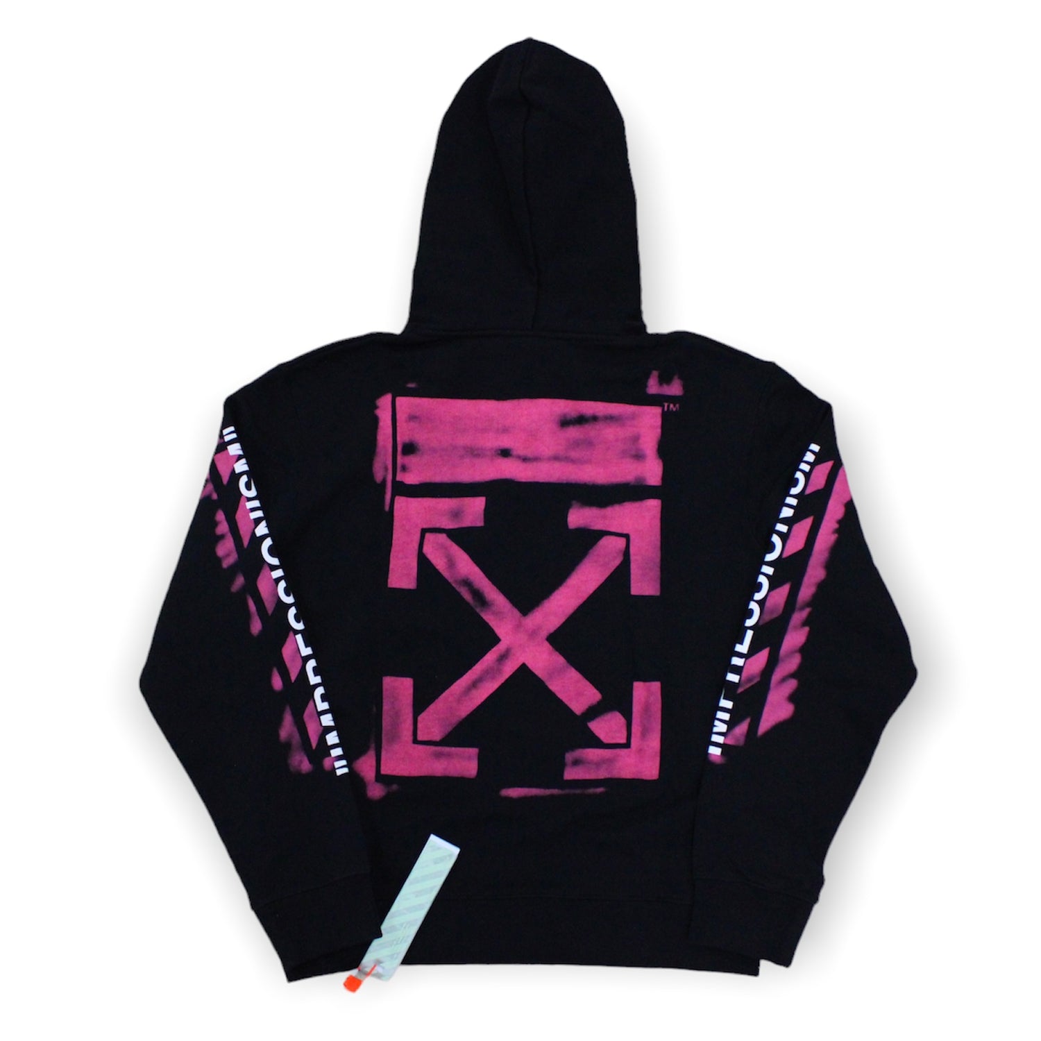 Sightseeing Transcend talsmand Off white black hoodie with pink spray paint hoodie – Upper Level 916