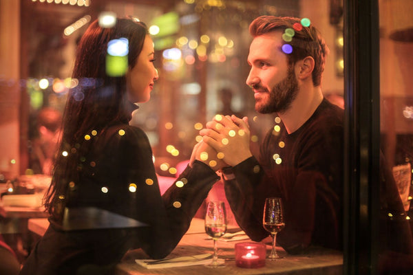 Couple in love having date night