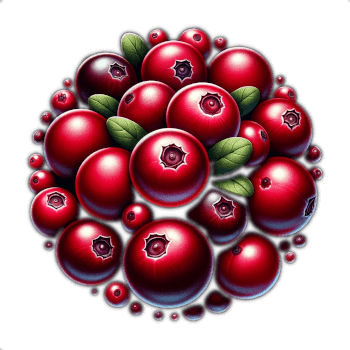Bright Red Cranberries In Varied Sizes From Large To Small