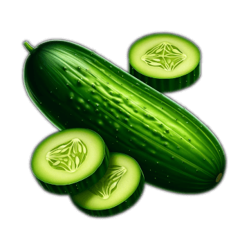 Bright Green Spiky Cucumber Amongst Fresh Cucumber Slices With Seeds