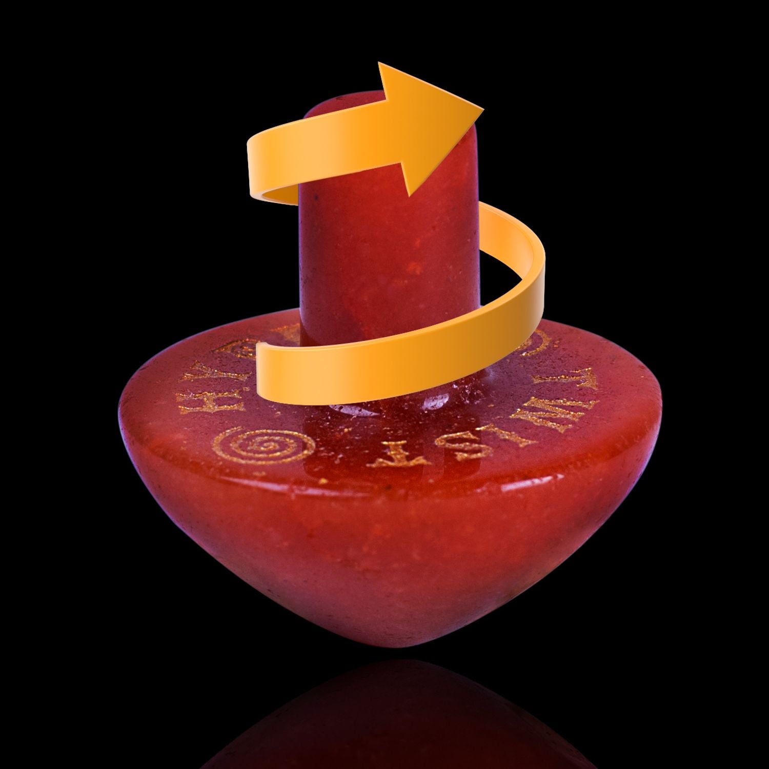 Naturally Wicked Hypnotwist Forgive Crystal Hypnotic Spinning Top Carved From Orange Aventurine Crystal