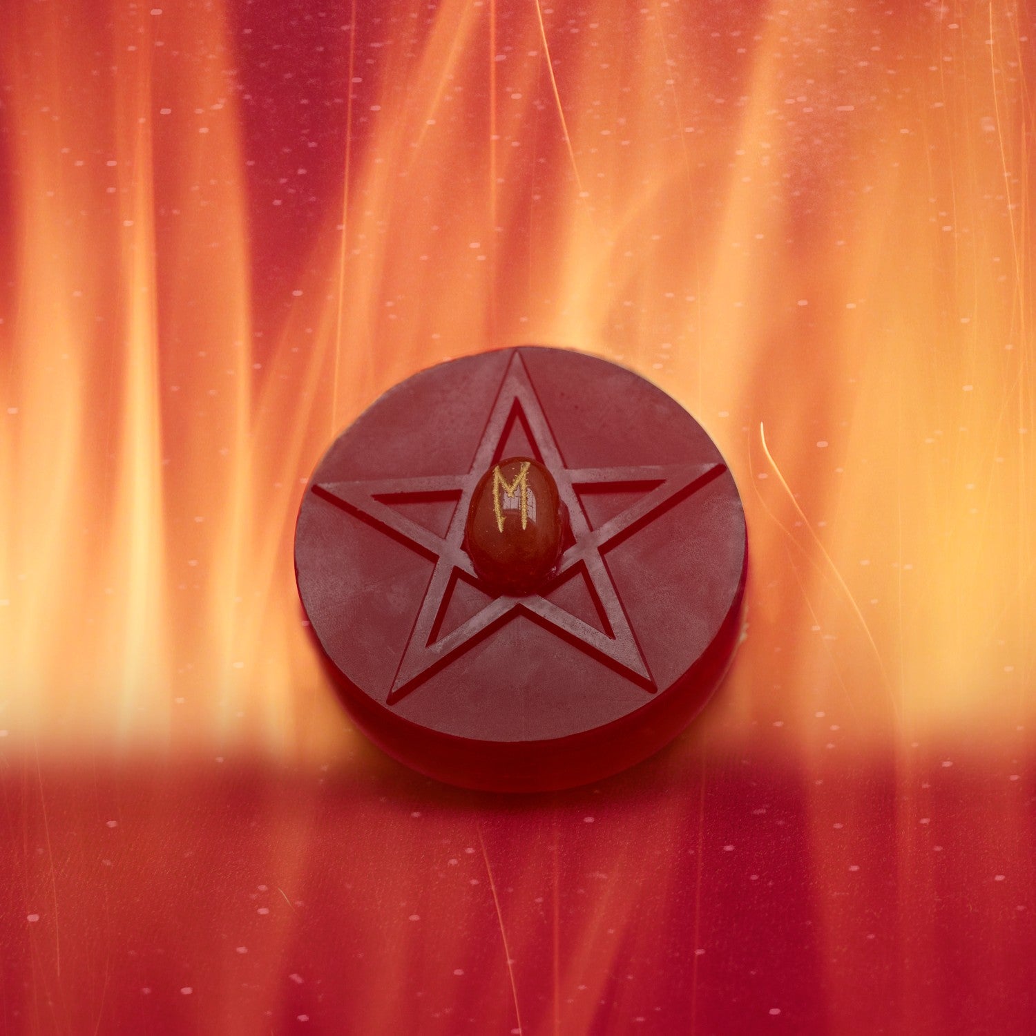 Naturally Wicked Bright Red Fortune Soap For The Lover Resting Within Bright Orange Flames