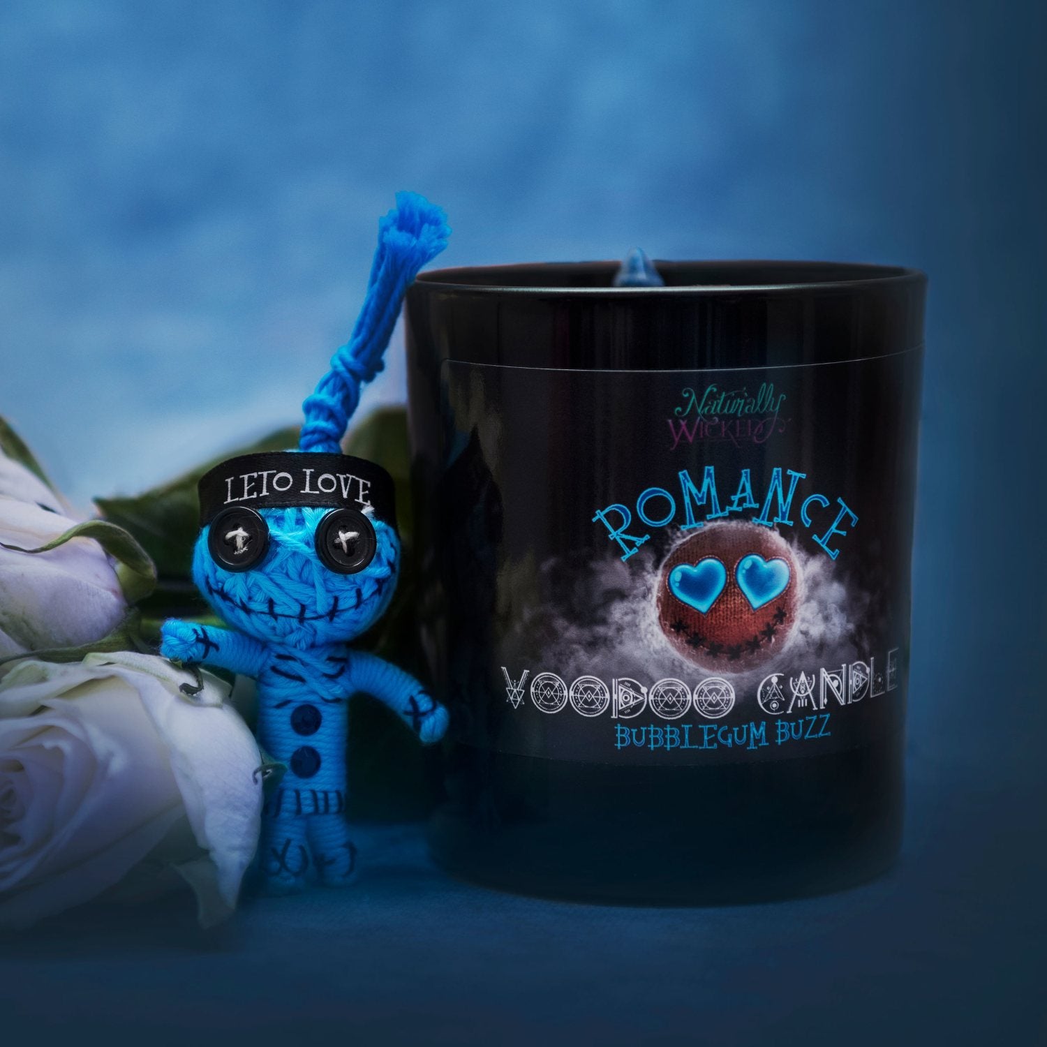 Naturally Wicked Voodoo Romance Spell Candle Entombed With Crystal Alongside Voodoo Doll; Leto Love