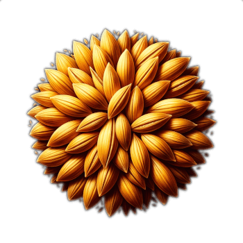 Golden Oat Kernels In Circular Pattern