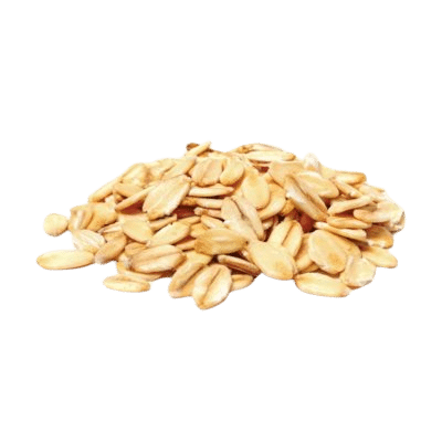 A Pile Of Fresh Brown Oats On White Background