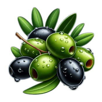 Portion Of Green Olives On White Background