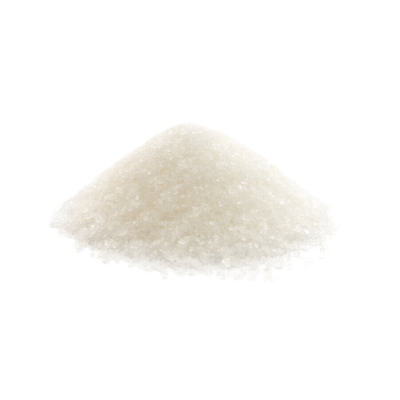 White Sugar Grain & Green Sugar Leaf On White Background