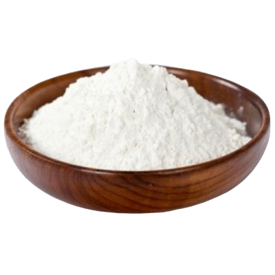 A Brown Bowl Piled With White Zinc Oxide Powder