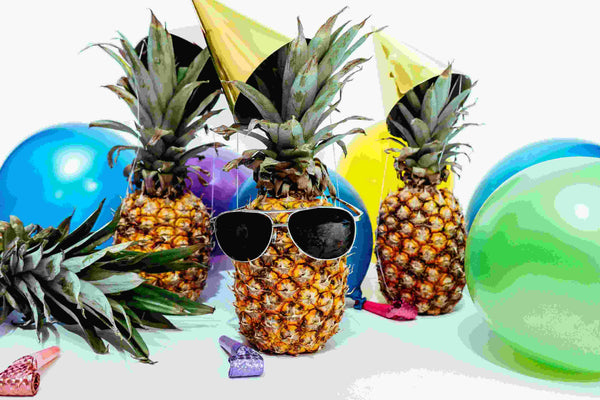Pineapple Fruits With Party Hats 
