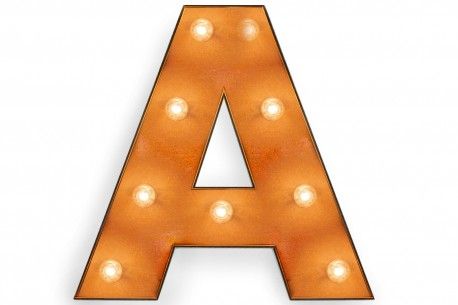 Letter A capital with lights