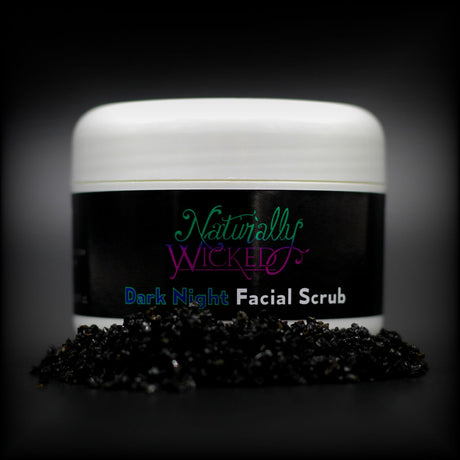Naturally Wicked Dark Night Liquorice Facial Scrub Behind A Pile Of Fine Black Charcoal - Step 1