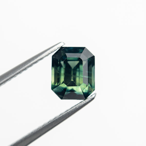 Green Sapphire Step Cut Cut Corner