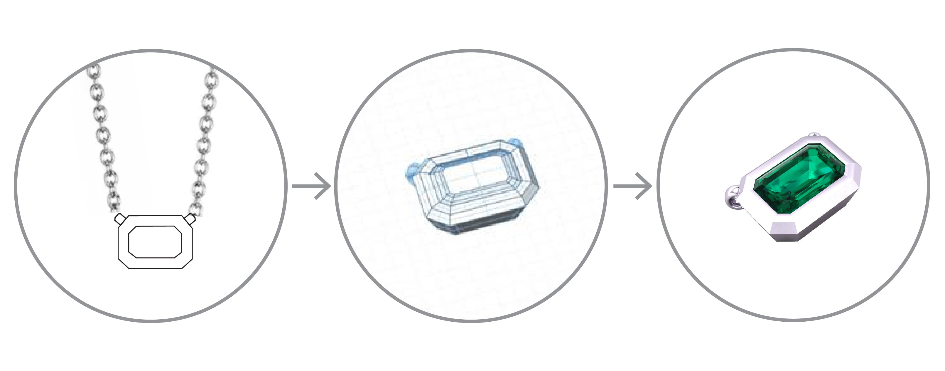 35th Anniversary Emerald Pendant Design Process