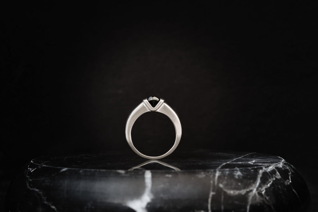 Black Diamond Engagement Ring