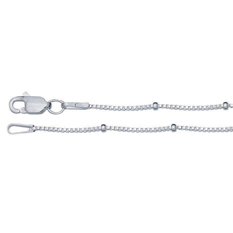 Layering beaded box chain in sterling silver