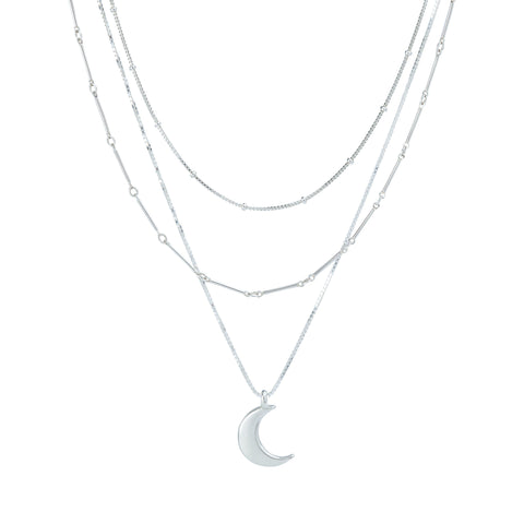 Layering chains in sterling silver