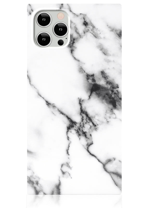 Image of White Marble SQUARE iPhone Case