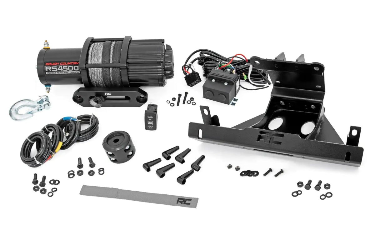 Can Am X3 4500lb Synthetic Winch and Mount | Rough Country