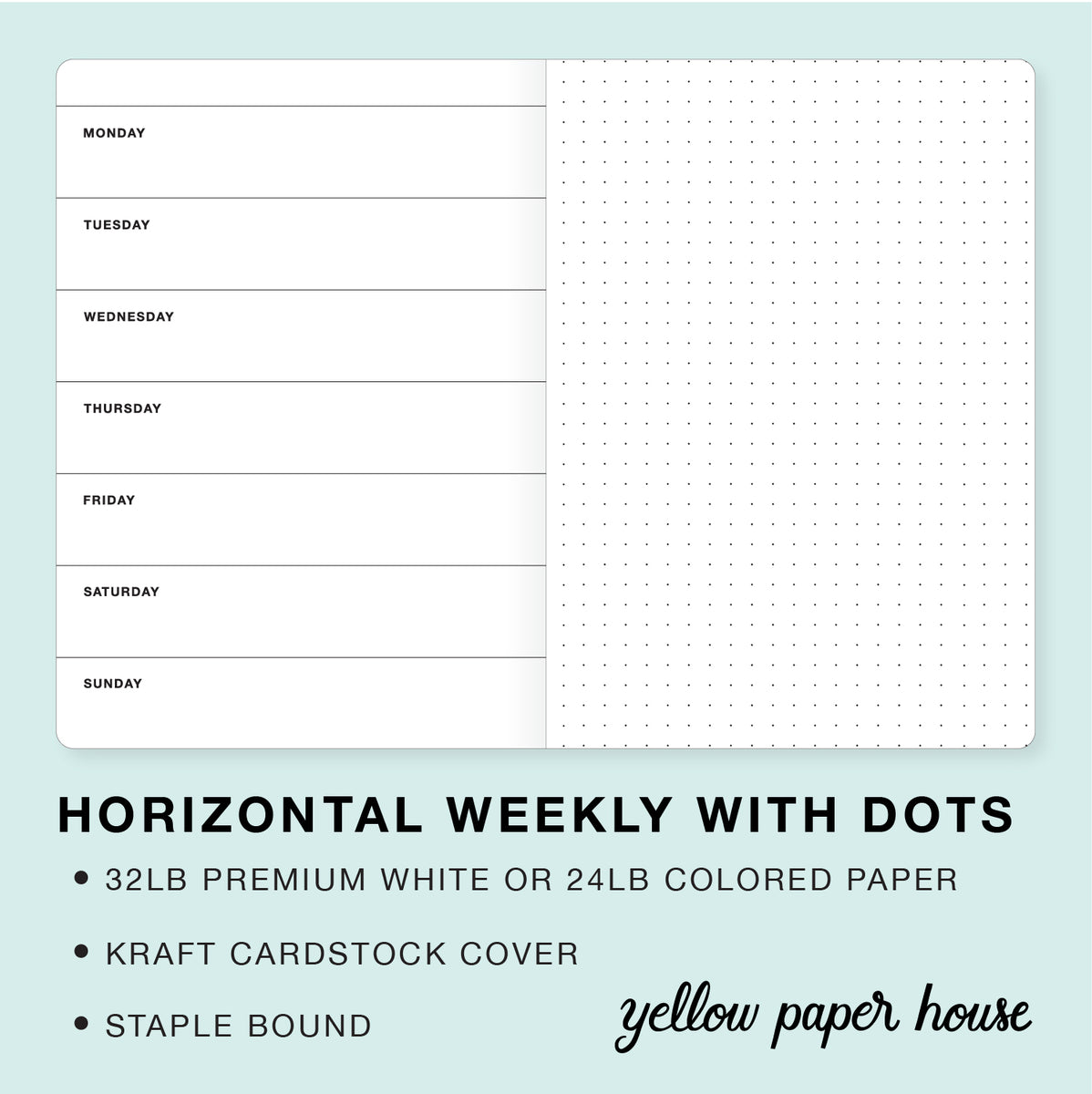 travelers notebook insert horizontal weekly calendar