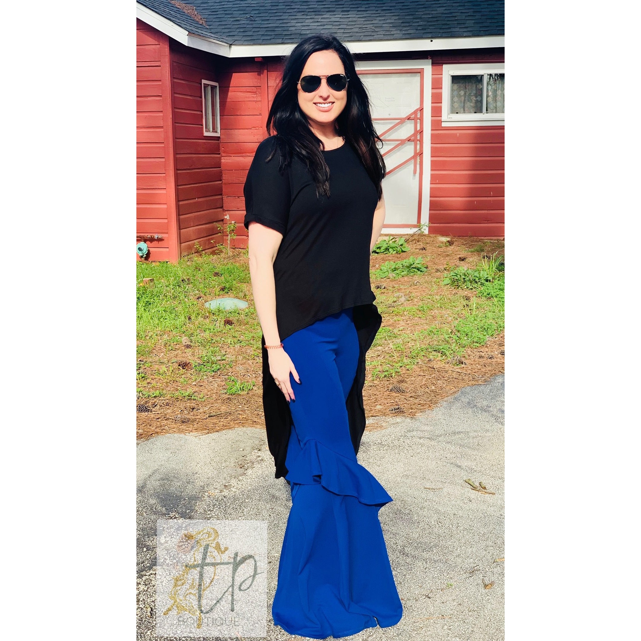 royal blue bell bottoms