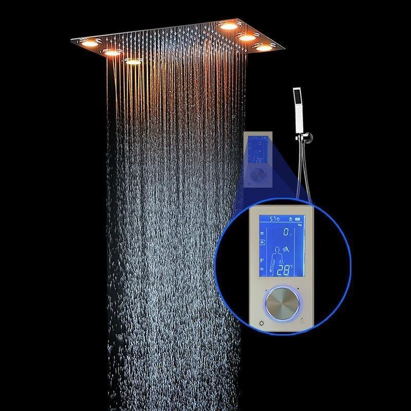 Rain Shower Set System 20 X 14 With Touch Panel Smart Mixer And Led