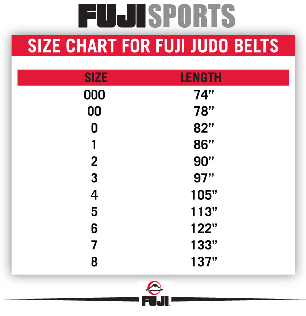 Taekwondo Belt Size Chart