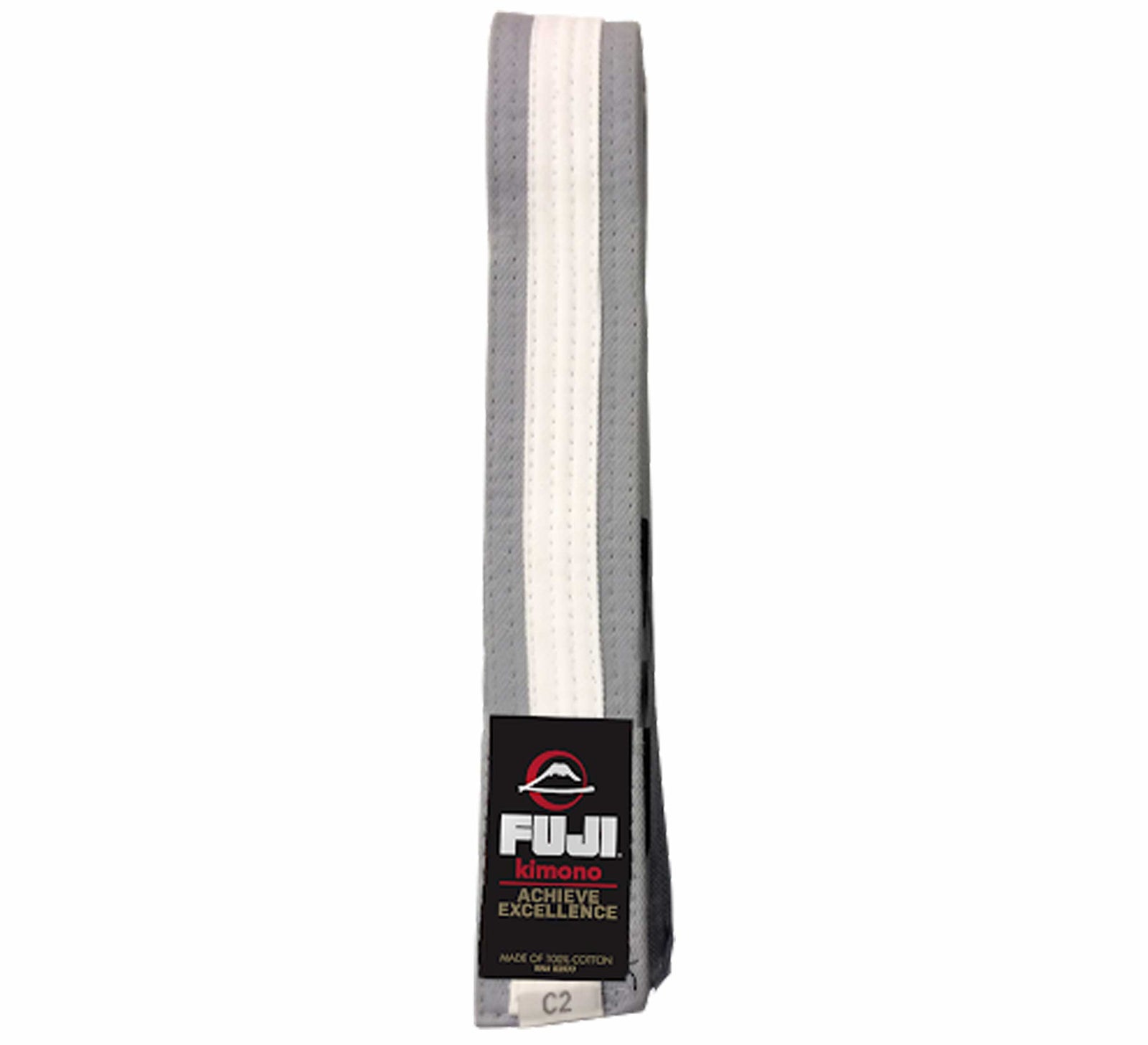 Ibjjf Approved Kids Jiu Jitsu Belt Grey White Fuji Sports