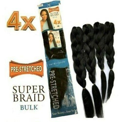 IMPRESSION 4X PRE STRETCHED BRAIDING HAIR EXTENSION 4 X PACK VALUE -  Beautizone UK