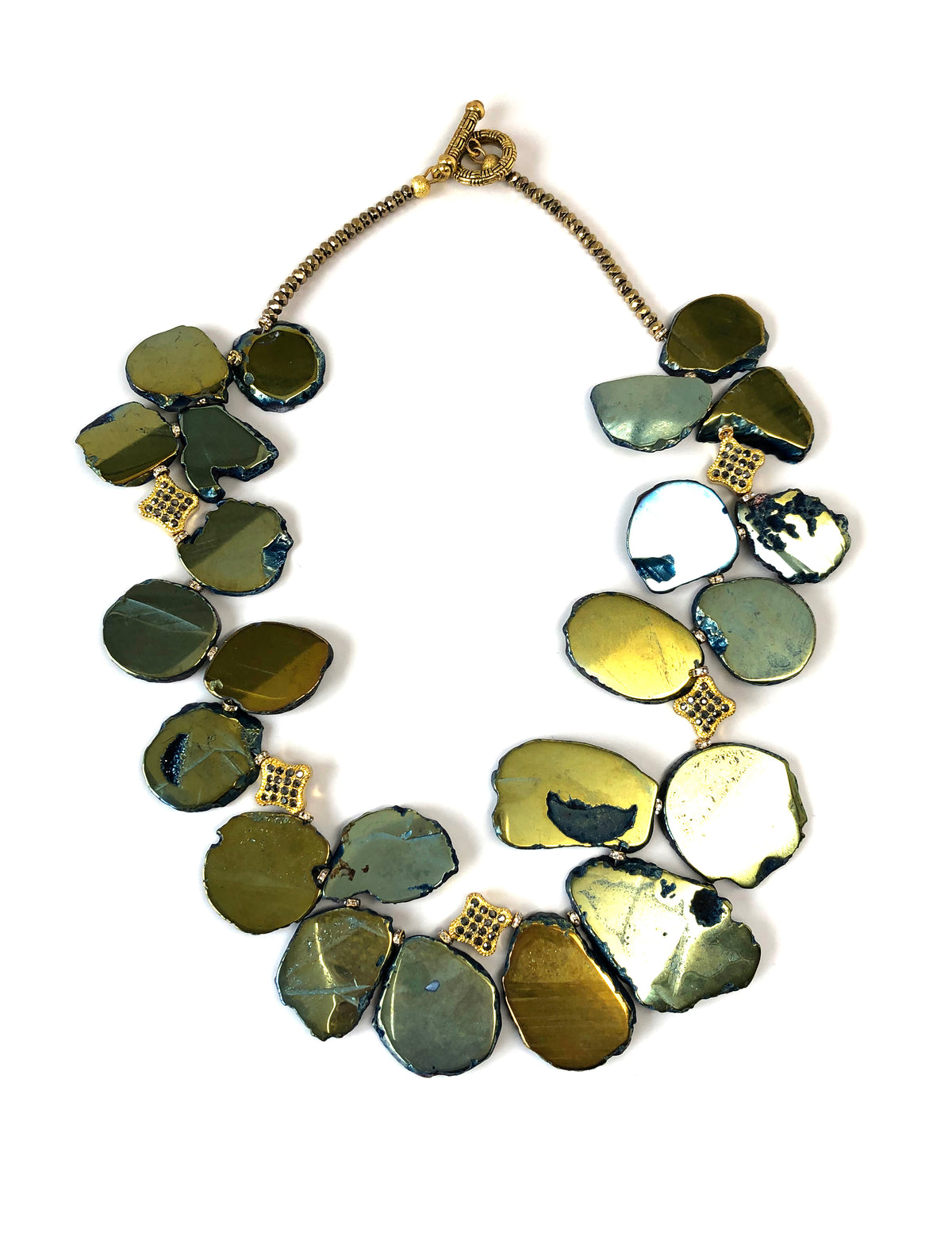 Iridescent Green, Blue \u0026 Gold Flat 