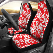 Load image into Gallery viewer, Red and White Hibiscus Flowers Hawaiian Flower Pattern Car Seat Covers
