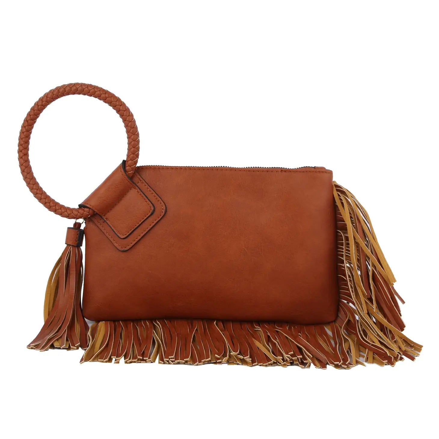 Fringe Soft Vegan Leather Wristlet/Clutch