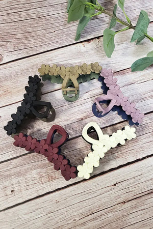 Two Tone Flower Hair Clip - Olive and Rose Boutique