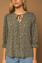 The Olive Floral Print Top