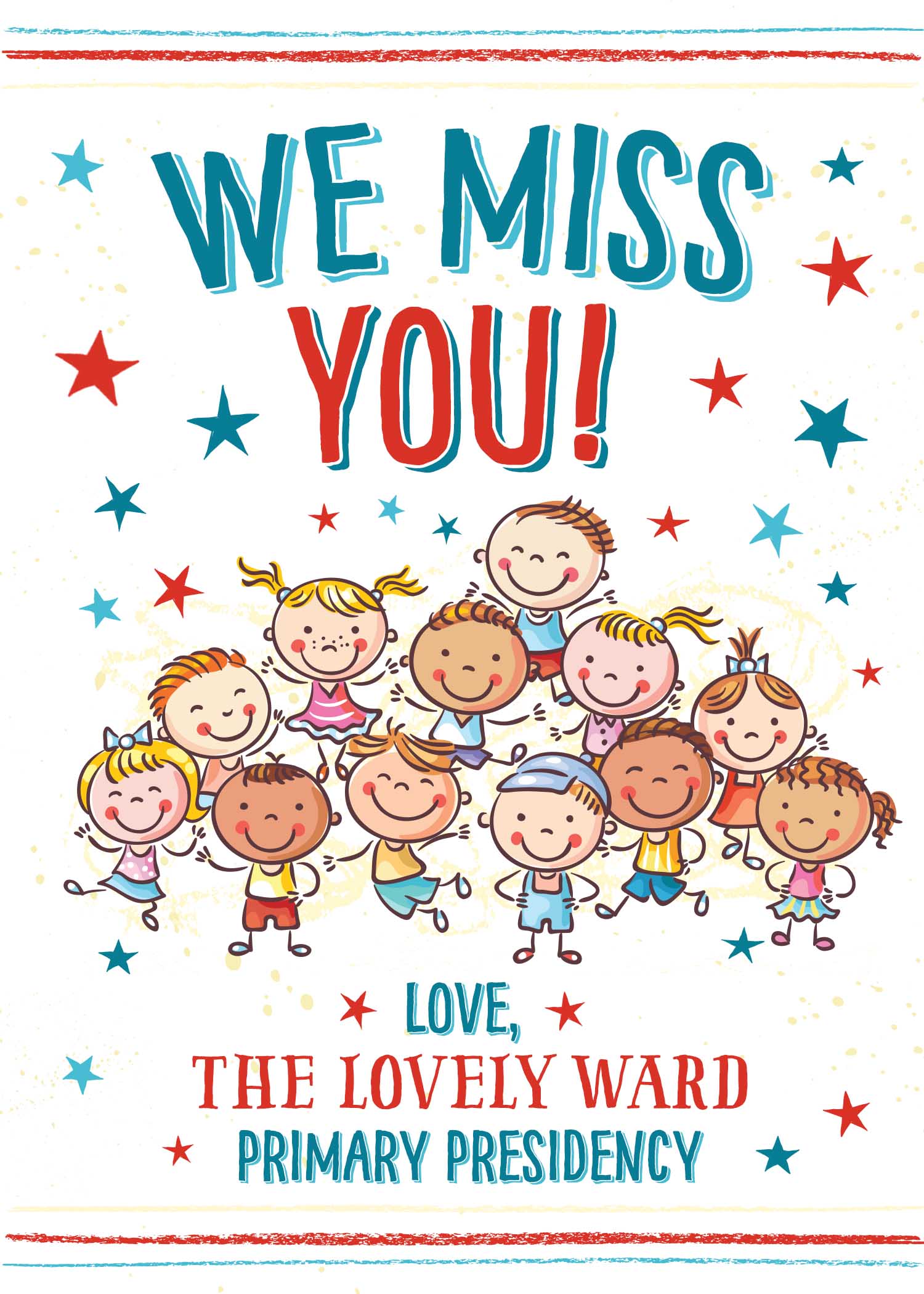We Miss You LDS Primary Card Ministering Printables