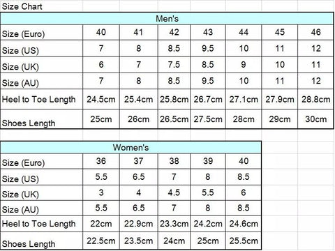 human races size chart