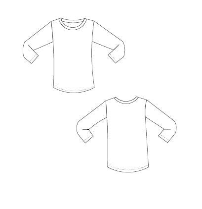 Long sleeve T-shirt for Kids: Printable PDF sewing patterns for kids t ...