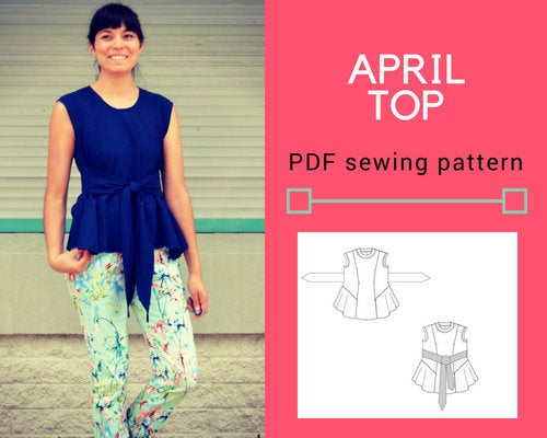 APRIL top and blouse PDF printable sewing pattern – DGpatterns