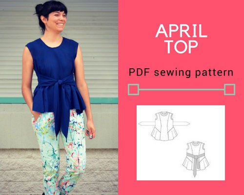 APRIL top and blouse PDF printable sewing pattern – DGpatterns