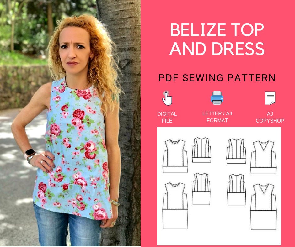 The Belize Loose Woven Top and Dress PDF sewing pattern and tutorial ...