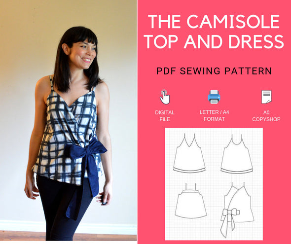 Camisole top and dress PDF sewing pattern and step by step sewing tuto ...