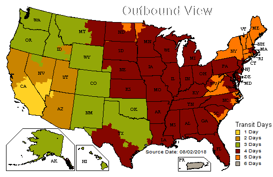 UPS ground map