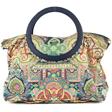NEW Oilily Indigo Folding Circle Carry All Tote