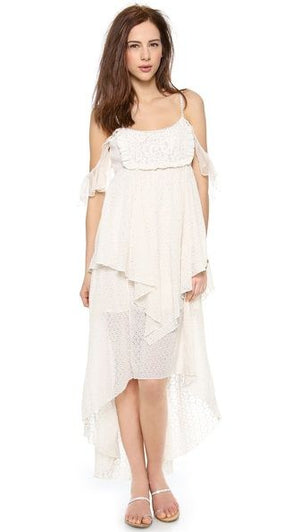 *RARE* Free People Candlelight Cream Eyelet High-Low Dress (S/M)