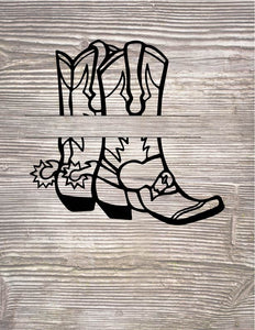 Boots Split Monogram Digital Cut Files Svg Png Dxf Redingdesign