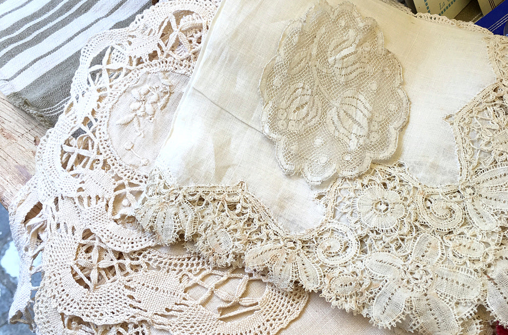 Antique lace at Porte de Vanves in Paris