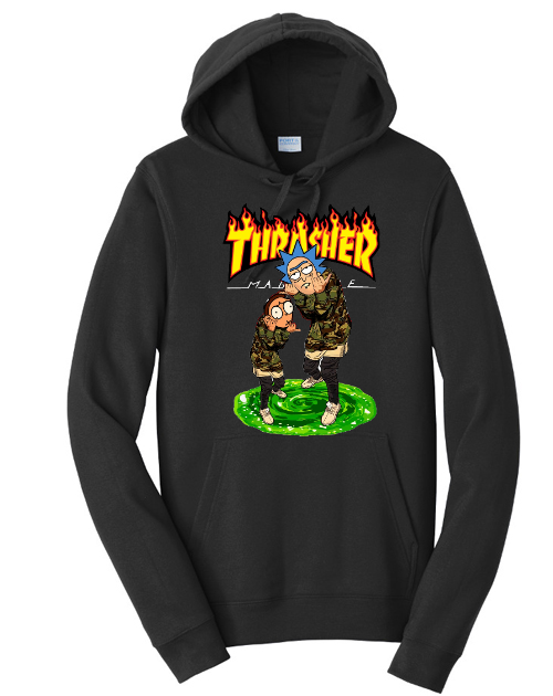 thrasher hoodie rick and morty