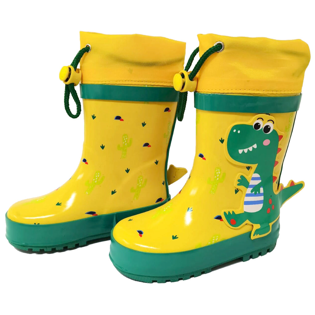 Dinosaur Yellow/Green Collection 3D Drawstring BOOTS - Pre-Pack