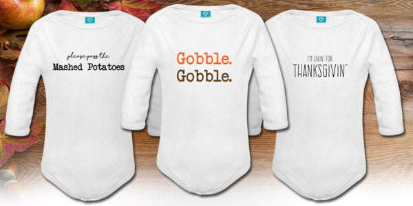 Shop cute Thanksgiving onesies by Baby Age Threads