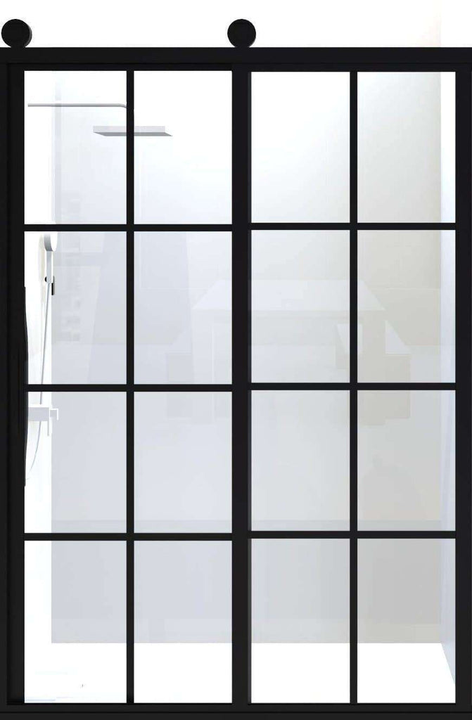 Gridscape Gs1 Eclipse Sliding Shower Door In Black With